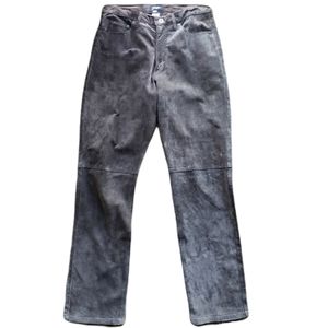 Genuine Leather suede brown straight leg pants 31